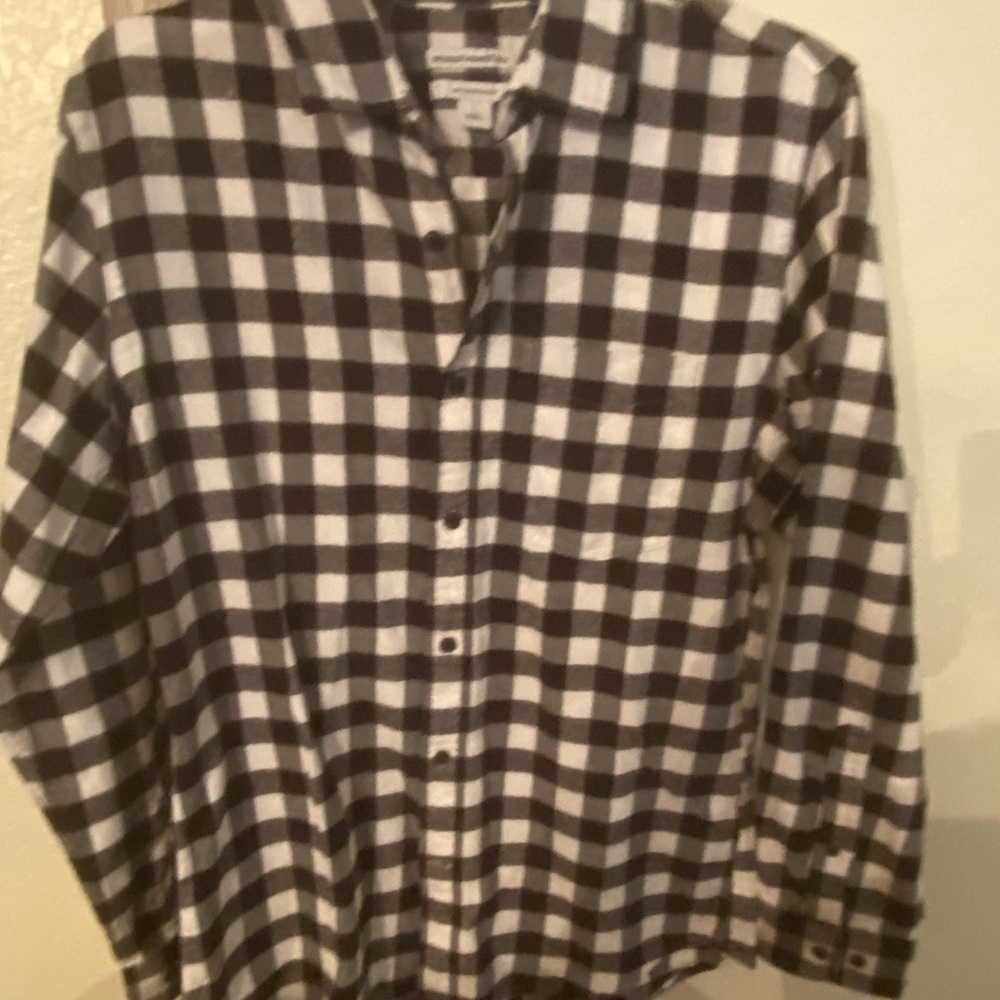 Men's Black and White Checkered Shirt